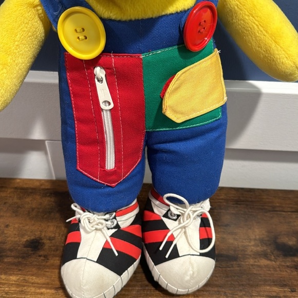 Vintage Gund Teach Me Blossom Yellow Teddy Bear Zip Button Tie Plush Toy - Picture 3 of 14